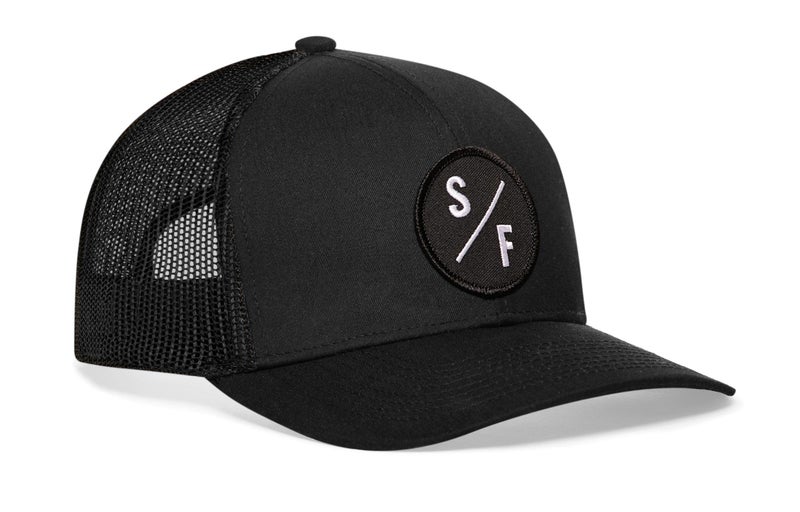 HAKA San Francisco Black Trucker Hat â€“ S/F Mesh Snapback Cap for Men, Women & Golf, City X Design Baseball Dad Hat - Image 1